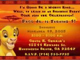 Lion King 1st Birthday Invitations Lion King Simba Birthday Party Invitation Contact