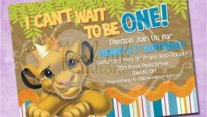 Lion King 1st Birthday Invitations Simba Lion King Birthday Invitation