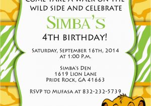 Lion King Birthday Party Invitations Print Your Own Lion King Birthday Invitation Simba by