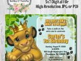 Lion King Birthday Party Invitations Simba King Jungle Invitation Simba with Crown Invite Lion