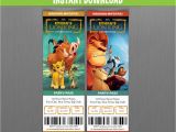 Lion King Birthday Party Invitations the Lion King Birthday Ticket Invitations Instant