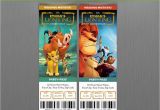 Lion King Invitations Birthdays Disney the Lion King Birthday Ticket Invitations Instant