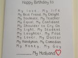 List Of Birthday Gifts for Husband Handmade Husband Birthday Card Funny Adam My Love