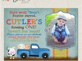 Little Blue Truck Birthday Invitations Items Similar to Little Blue Truck Custom Birthday Party