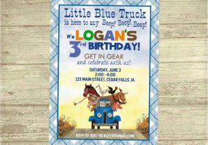 Little Blue Truck Birthday Invitations Little Blue Truck Birthday Invitation