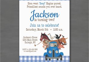 Little Blue Truck Birthday Invitations Little Blue Truck Birthday Party Invitationprintable