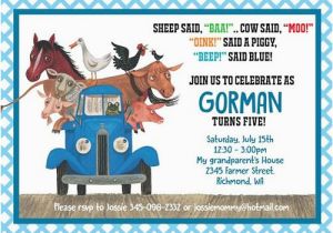 Little Blue Truck Birthday Invitations Little Blue Truck Custom Birthday Invitation