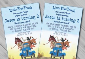 Little Blue Truck Birthday Invitations Little Blue Truck Invitation Digital by Digitaldaliah On Etsy