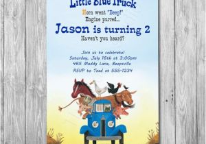 Little Blue Truck Birthday Invitations Little Blue Truck Invitation Option with Photo Little Blue