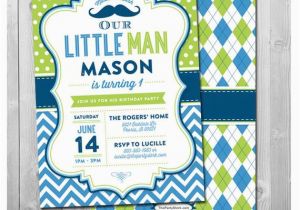 Little Man First Birthday Invitations Little Man Birthday Invitation Little Man Invitation