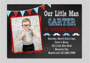 Little Man First Birthday Invitations Little Man Birthday Invitation Little Man Mustache 1st