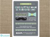 Little Man First Birthday Invitations Little Man Invitation Little Man Printable First