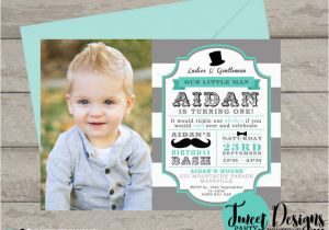 Little Man First Birthday Invitations Little Man Photo Invitation 1st Birthday Invitation Boy