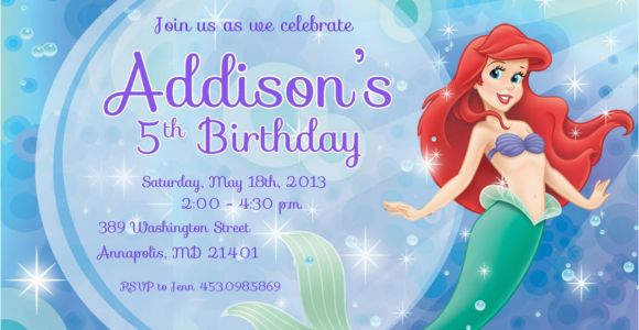 Little Mermaid Birthday Invitation Template 9 Best Images Of Free Mermaid Printable Invitation