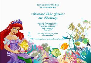 Little Mermaid Birthday Invitation Template Ariel Disney Little Mermaid Free Birthday Invitation