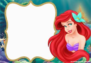 Little Mermaid Birthday Invitation Template Free Printable Ariel Little Mermaid Invitation Template