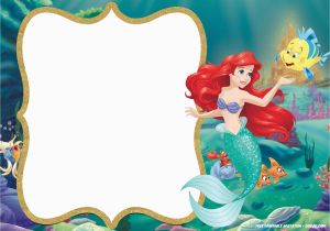 Little Mermaid Birthday Invitation Template Free Printable Ariel Little Mermaid Invitation Template