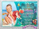 Little Mermaid Birthday Invitation Template Little Mermaid Ariel Birthday Invitation Card Invite