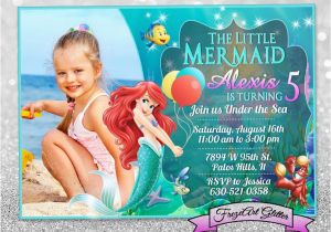 Little Mermaid Birthday Invitation Template Little Mermaid Ariel Birthday Invitation Card Invite