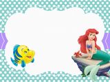 Little Mermaid Birthday Invitation Template Little Mermaid Free Printable Invitation Templates