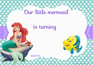 Little Mermaid Birthday Invitation Template Updated Free Printable Ariel the Little Mermaid