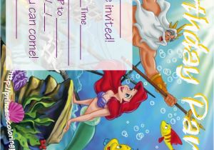 Little Mermaid Birthday Invitations Free Printables Ariel the Little Mermaid Free Printable Party Invitations