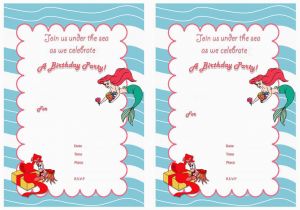 Little Mermaid Birthday Invitations Free Printables Little Mermaid Birthday Invitations Birthday Printable