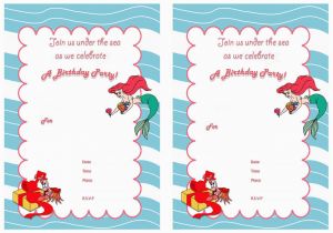 Little Mermaid Birthday Invitations Free Printables Little Mermaid Birthday Invitations Birthday Printable