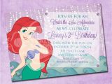 Little Mermaid Birthday Invites Ariel the Little Mermaid Birthday Invitation