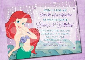 Little Mermaid Birthday Invites Ariel the Little Mermaid Birthday Invitation