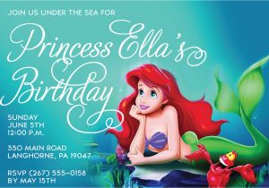 Little Mermaid Birthday Invites Free Printable Birthday Invitations Ariel Mermaid