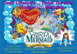 Little Mermaid Birthday Invites Little Mermaid Birthday Invitations Kustom Kreations