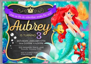 Little Mermaid Birthday Invites Little Mermaid Invitation Disney Ariel Invite Little