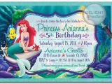 Little Mermaid Birthday Invites Princess Ariel Little Mermaid Birthday Invitations Di 282
