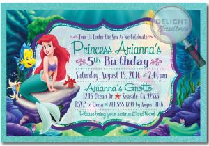 Little Mermaid Birthday Invites Princess Ariel Little Mermaid Birthday Invitations Di 282