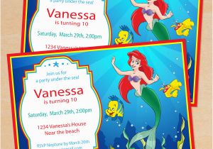 Little Mermaid Printable Birthday Card Free Printable Disney Little Mermaid Birthday Invitation