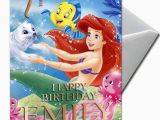 Little Mermaid Printable Birthday Card the Little Mermaid Ariel Personalised Birthday Card