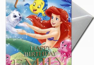 Little Mermaid Printable Birthday Card the Little Mermaid Ariel Personalised Birthday Card