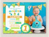 Little Monster 1st Birthday Invitations First Birthday Invitation Boys Monster 1st Birthday Boys