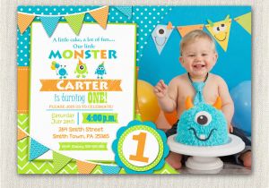 Little Monster 1st Birthday Invitations First Birthday Invitation Boys Monster 1st Birthday Boys