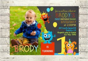 Little Monster 1st Birthday Invitations Little Monster 1st Birthday Party Invitation Monster