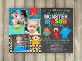 Little Monster 1st Birthday Invitations Little Monster First Birthday Invitation Boys 1st Bday