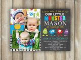 Little Monster 1st Birthday Invitations Little Monster First Birthday Invitation Boys 1st Bday