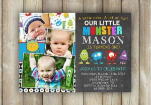 Little Monster 1st Birthday Invitations Little Monster First Birthday Invitation Boys 1st Bday