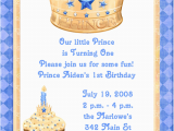 Little Prince 1st Birthday Invitations Blue Prince 1st Birthday Party Invitations