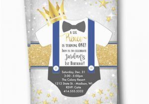 Little Prince 1st Birthday Invitations Prince Birthday Invitation Royal Prince First 1st Birthday