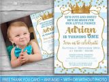 Little Prince 1st Birthday Invitations Prince Invitation Little Prince First Birthday Boy