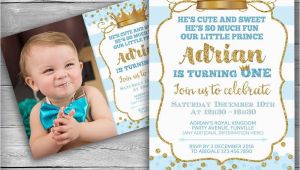 Little Prince 1st Birthday Invitations Prince Invitation Little Prince First Birthday Boy