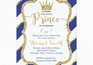 Little Prince Birthday Invitations Little Prince Birthday Invitation In Blue Gold Zazzle