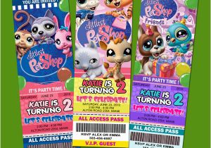 Littlest Pet Shop Birthday Invitations Littlest Pet Shop Birthday Party Invitation Ticket 1st A1